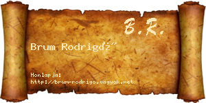 Brum Rodrigó névjegykártya